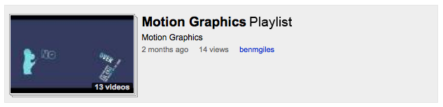 Motion Graphics YouTube Playlist